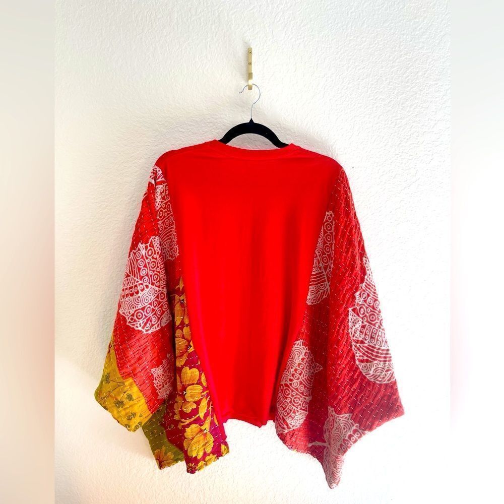 Kantha Kimono Up cycled Bob Marley T-shirt one of a kind - Picture 5 of 7